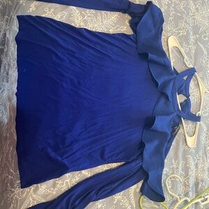 INC International Concepts Cobalt Blue Coldshoulder top